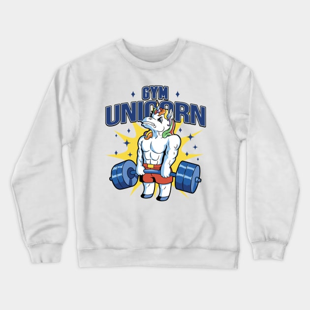 Fitness Fantasy The Mythical Gym Unicorn Crewneck Sweatshirt by Life2LiveDesign